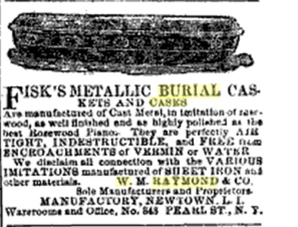 iron coffin newspaper ad